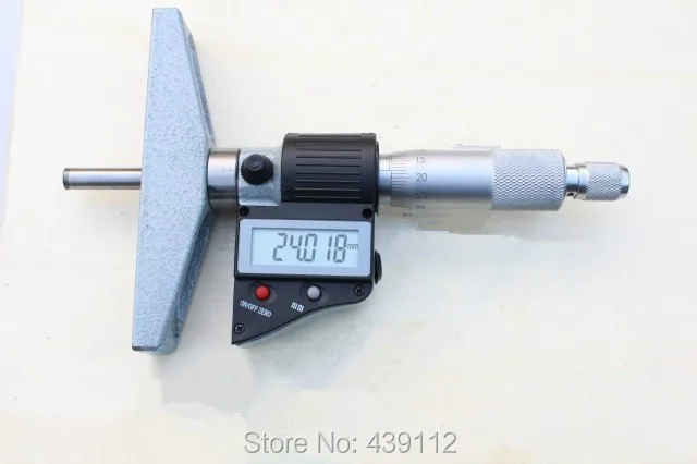 

free shipping 0-25mm Digital Depth Micrometer caliper gauge resolution 0.001mm