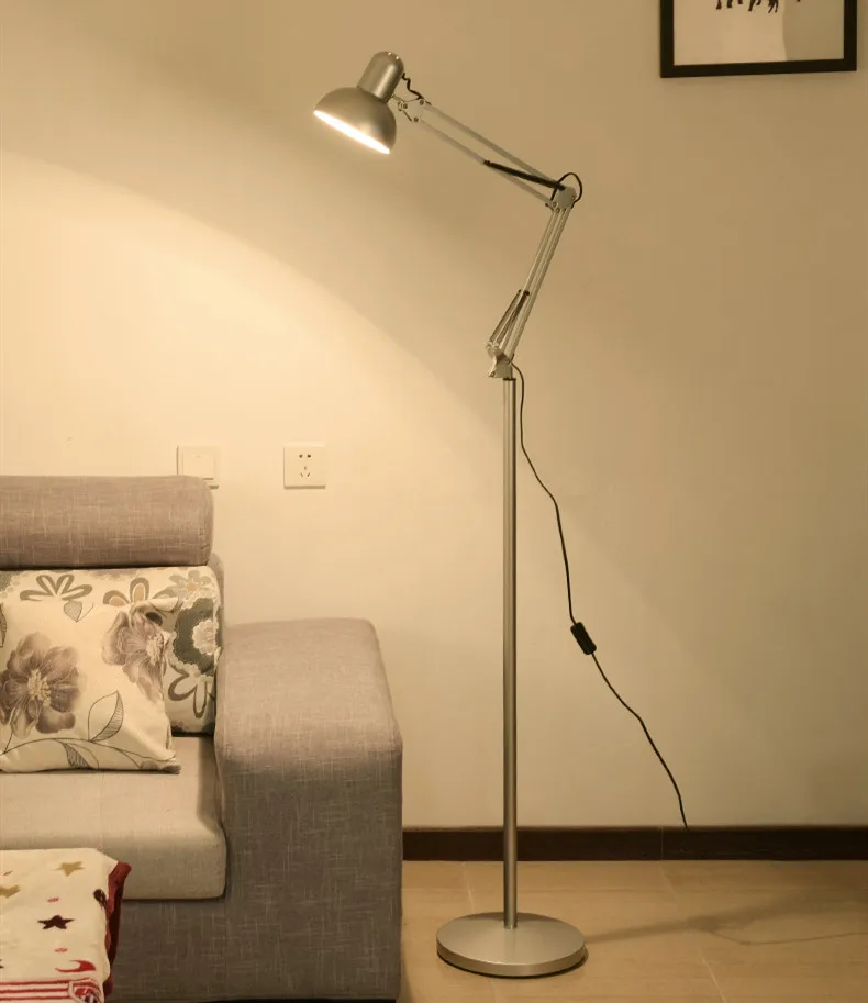 Colorful body Floor Lamp Arm Rotatable Living room Stand Lamp Bedside Floor Light Study Reading Lamp E27 bulb 110/220V