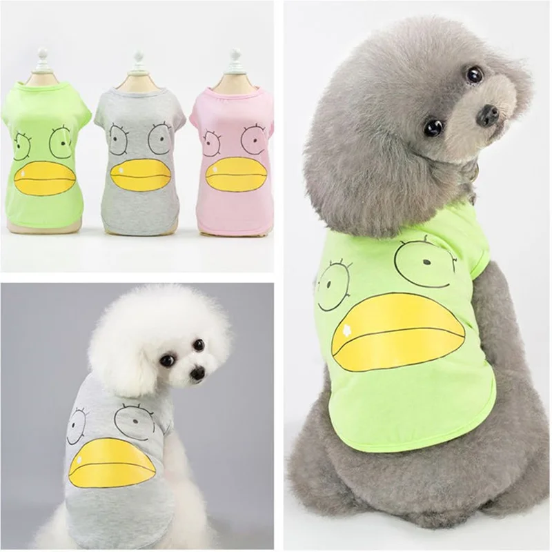 

three color dog vest cool and breath Big mouth duck pattern Pet Clothing puppy Medium dogs cloths Teddy Bulldog Fashion T shirt