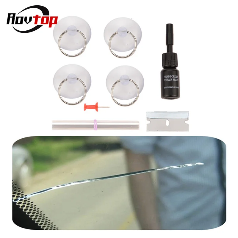 

Rovtop DIY Car Windshield Repair Kit Glass Windscreen Restore Repairing Tools Set Big Chip Crack Repairing Car Auto Kit Z2