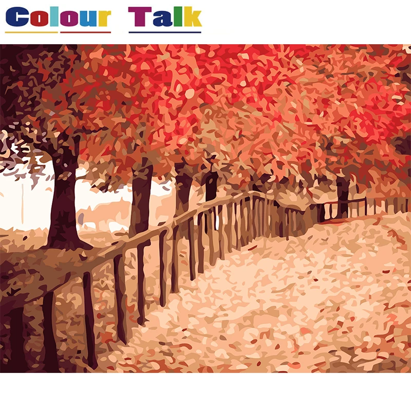 

Oil Painting Coloring by Numbers Drawing for Living Room Wall DIY Art Posters for Home Decor Paintings by Numbers Tree P-0403