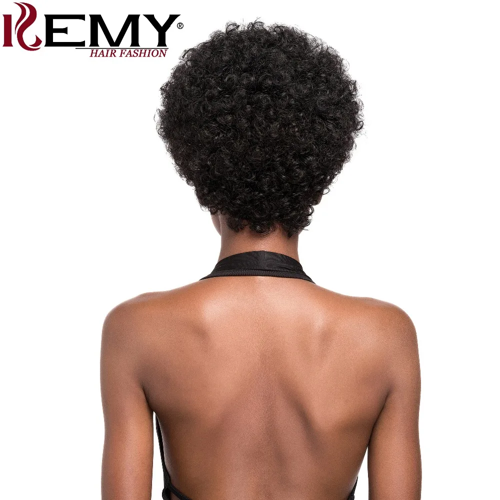 Афро странный фигурные парики Кеми волосы короткие парики человеческих волос для черный Для женщин натуральный черный, красный Цвет бразильский-Волосы remy парики