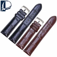 Pesno Suitable for Omega Seamaster De Ville Alligator Leather Watchband 19mm 20mm Leather Watch Strap Black
