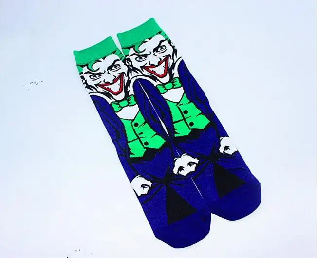 Мстители с героями комиксов Марвел, носки с принтом «Бэтмен», «Супермен», «Джокер» для костюмированной вечеринки; модные носки, Необычные прикольные Повседневное мужские весенние, летние носки Носки Лидер продаж
