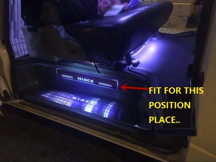  LED WELCOME LIGHTS DOOR SILL PLATE RUNNING BAR PLATE COVERS FIT FOR HIACE CAR 2PCS/SET LED INTERIOR - 33026333094