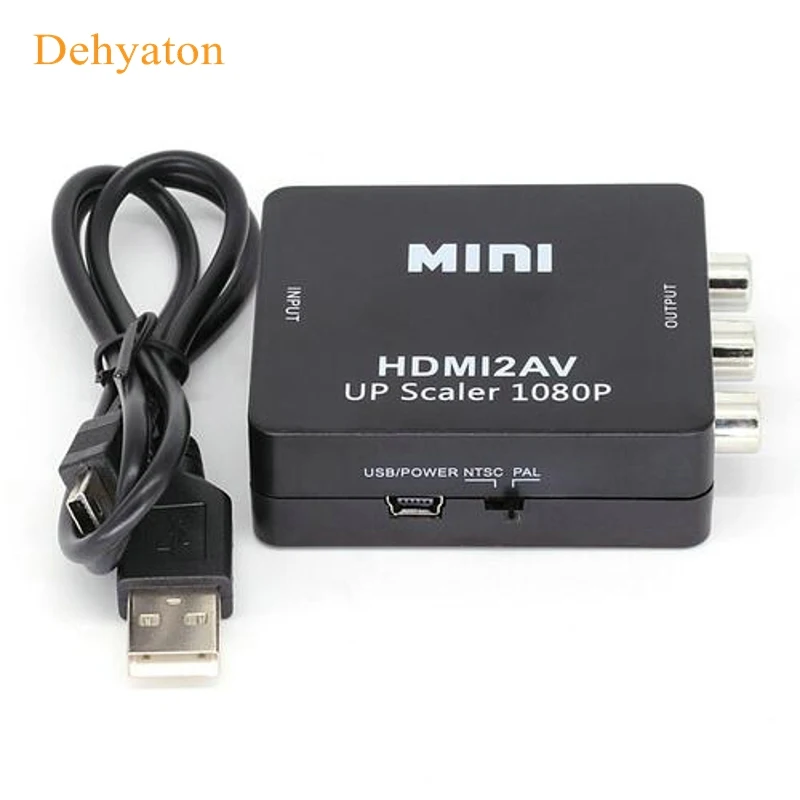 Dehyaton HDMI to RCA AV Converter HDMI to AV adapter Android TV Smart Box Laptop Chromecast for 1080P 720P 480P NTSC/PAL HDMI2AV