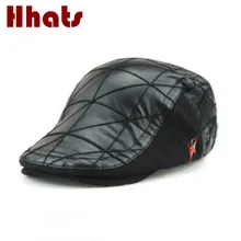 Который в душ толстые теплые зимние, одноцветное Искусственная кожа весна-осень стариков Береты плед мужской плоская крышка