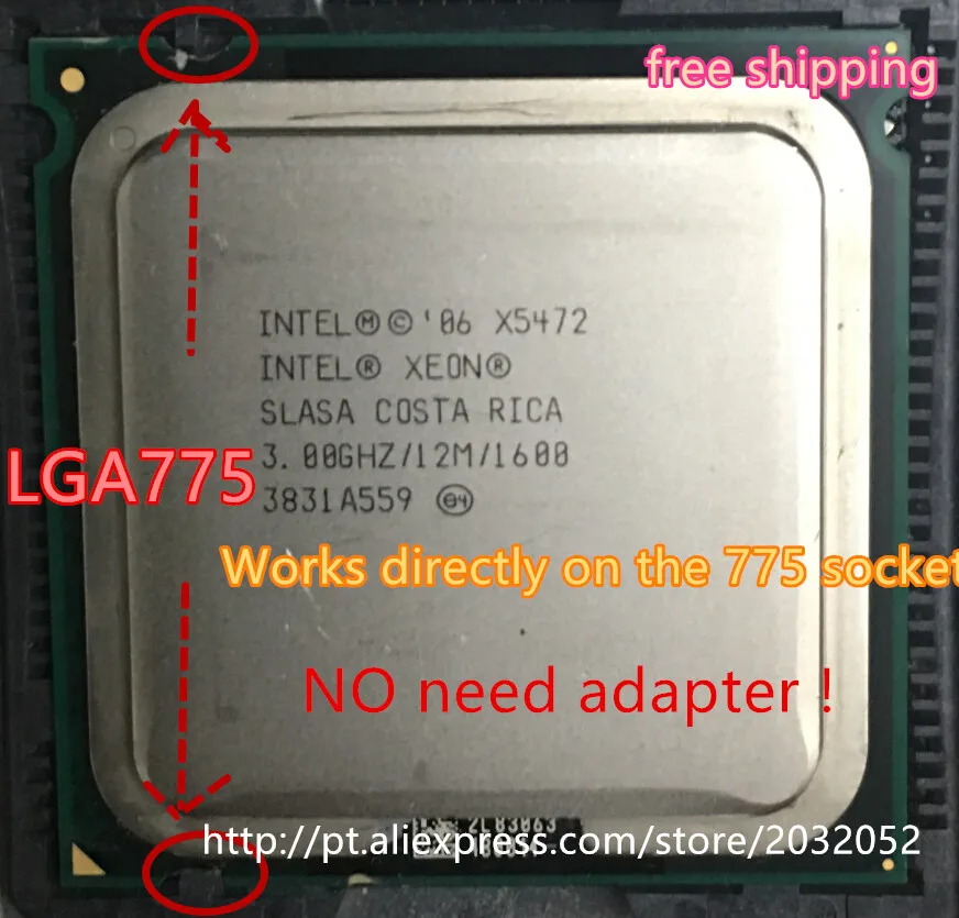 

Intel Xeon X5472 Processor(3.0GHz/12M/1600MHz)equal to LGA775 Core 2 Quad Q9650 CPU (LGA 775 mainboard no need adapter)