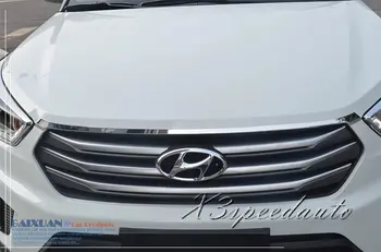 

For Hyundai IX25 Creta 2014-17 Hood Grill Grille Trim Cover Chromed Car-styling
