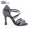 Black Dance Shoes Dancing Woman Shoes Party Square Jazz Shoes Dance Dance Shoes Women's Latin Rhinestone JuseDanc ► Photo 3/6