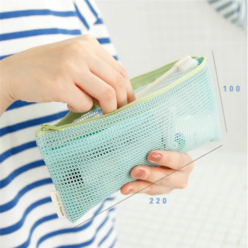 Casual Travel Wash Cosmetic Bag Wome Transparent Mesh Zipper Organizer Storag Make Up Makeup Case Pouch Toiletry Beauty Kit Box