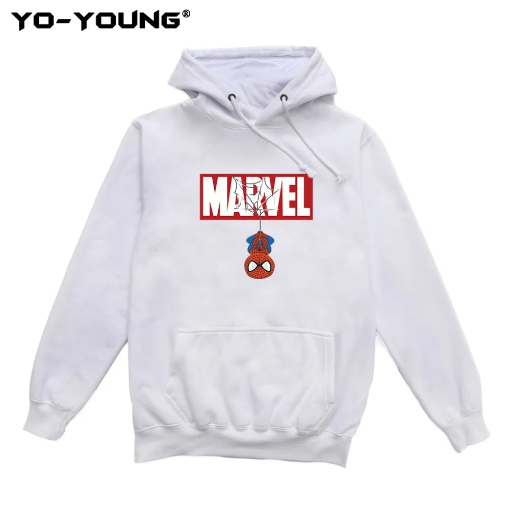 Yo Young Men весна осень толстовки с капюшоном Marvel супергерой Человек паук принт
