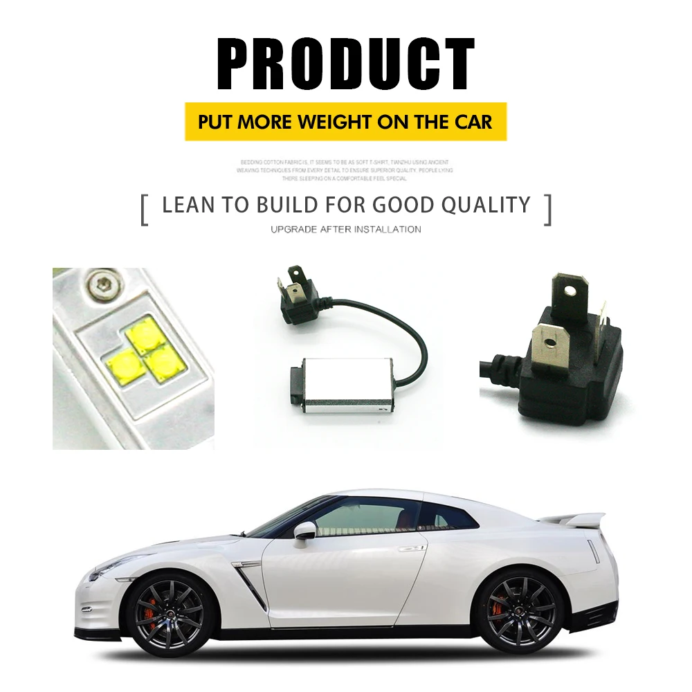 JGAUT T7 TURBO H4 Автомобильный светодиодный фары H7 H1 H3 H11 880 H13 9005 9006 9012 80 Вт 70 8000lm 6000 К