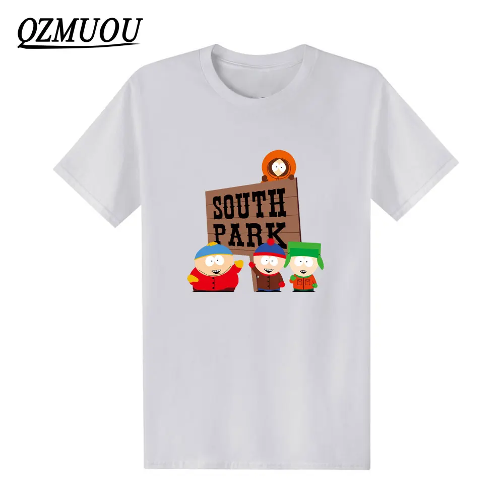 New Summer Fashion Cotton Pattern T Shirt Mens Clothing Cartoon Sitcoms SOUTH PARK T Shirts With Short Sleeve Top Tees Size