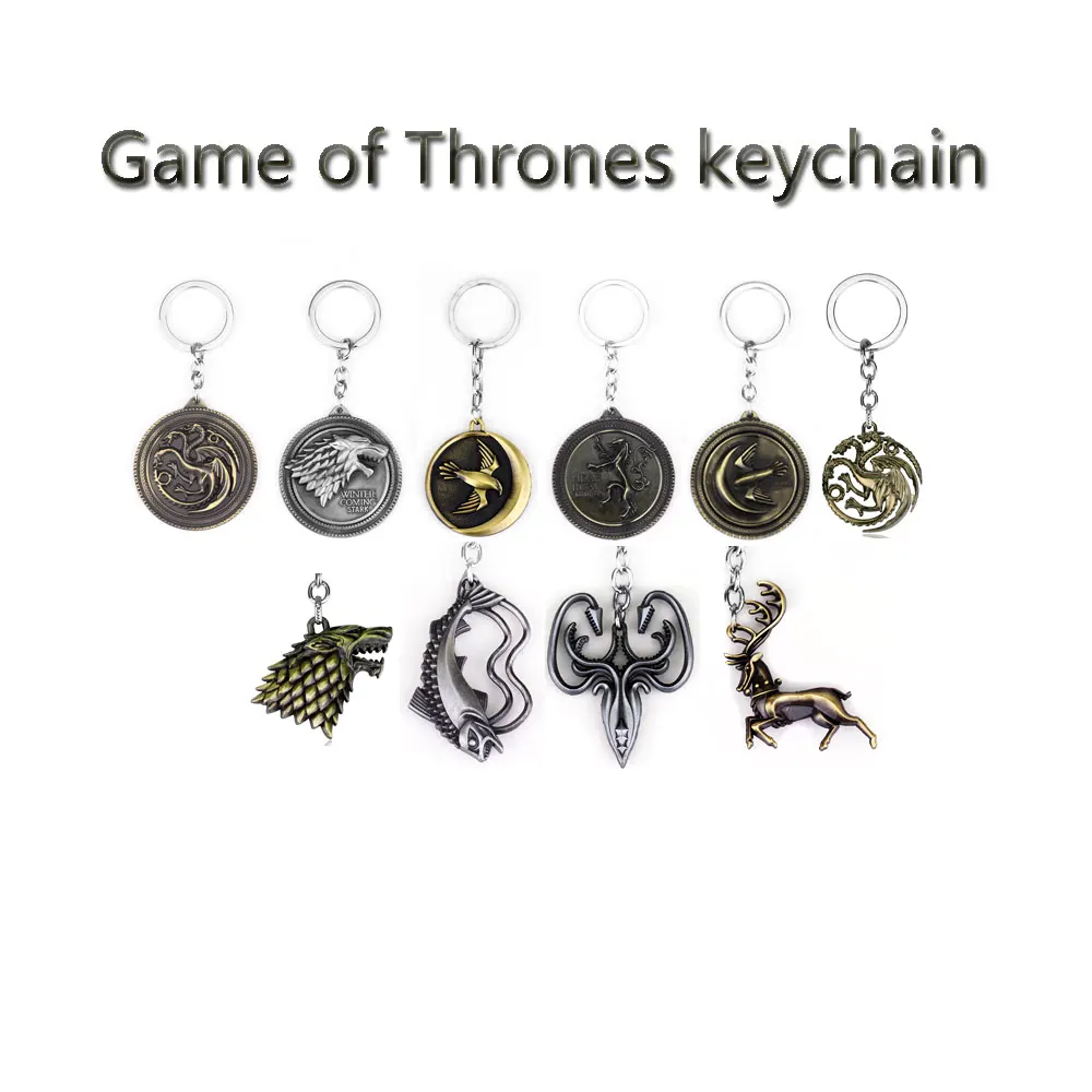 14 Styles Game of Thrones Keychain A Song of Ice and Fire Dragon Key Chain House Stark Targaryen Wolf Keyring Men Jewelry 14 Styles Game of Thrones Keychain A Song of Ice and Fire Dragon Key Chain House Stark Targaryen Wolf Keyring Men Jewelry