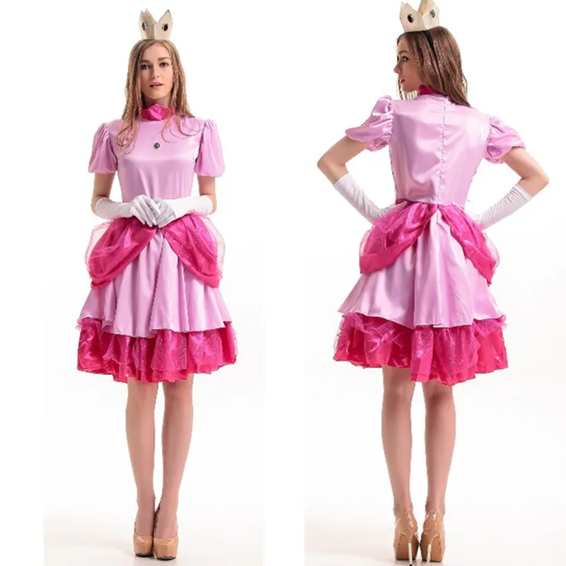 

Pink Princess Peach Costume Super Mario Brothers Princess Cosplay Mario And Luigi Bros Cosplay Halloween Fancy Dress Sexy Spouse