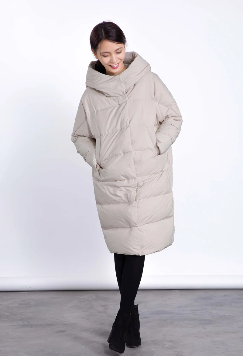 Бренд, осенне-зимняя женская куртка, одноцветная, длинная, стильная, толстая, теплая, с капюшоном, женский пуховик, ветронепроницаемое, Свободное пальто, верхняя одежда AO606