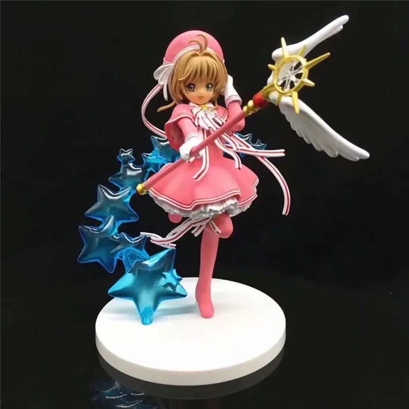 

Card Captor Sakura Clear Card Kinomoto Sakura PVC Figure Collectible Model Toy 19cm