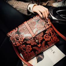 2016 New women vintage embossing messenger bag bolsa feminina high quality leather shoulder bag lady clutch