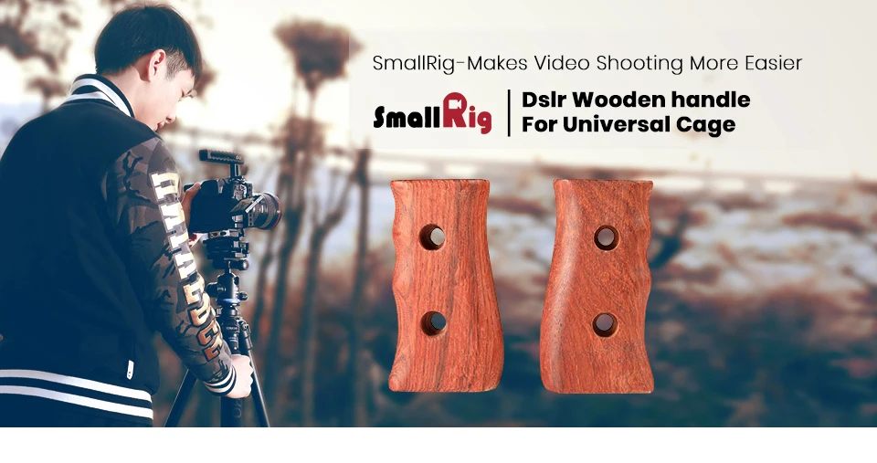 SmallRig Dslr деревянная ручка 2 шт Упаковка левая и правая камера стабилизатор ручка для DSLR клетка Smallrig камера клетка рукоятка-1751