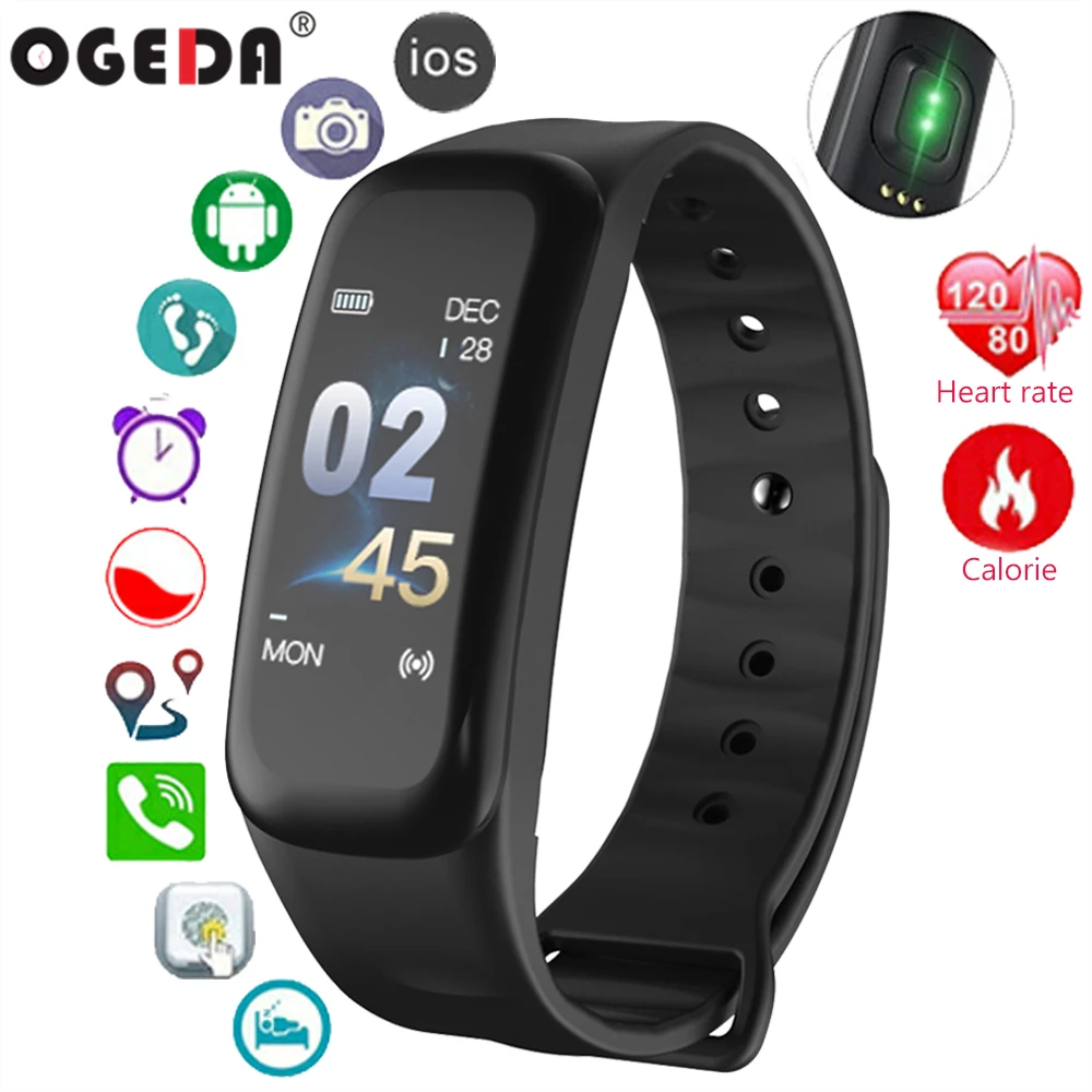 

OGEDA Smart Watch sports Smart Bracelet blood Pressure Heart rate Monitor Fitness Tracker IP67 waterproof pedometer smart watch