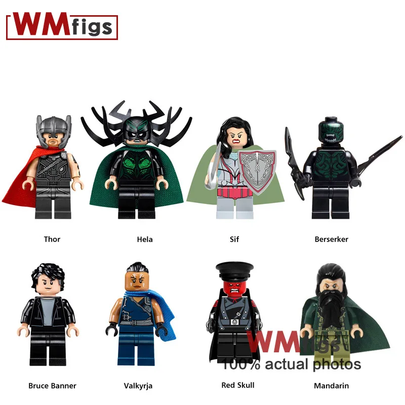 

Single Marvel Super Heroes Hela Thor Legoings Bruce Banner Berseker Red Skull Valkyrja Building Blocks Bricks Children Gift Toys