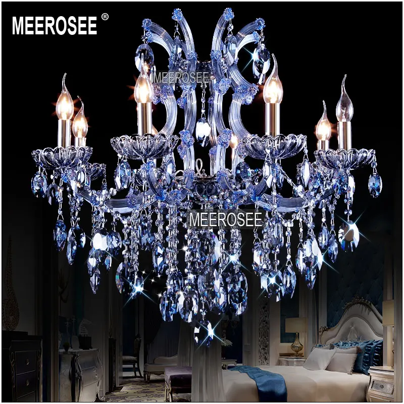 8 Lights Blue Crystal Chandelier Light Fixture Maria Theresa Candle 8 Lights Blue Crystal Chandelier Light Fixture Maria Theresa Candle Cristal Re Lamp For Hotel Restaurant Living Room Md841 In Chandeliers From