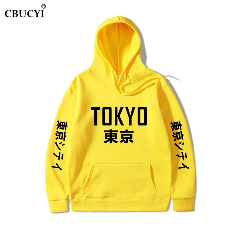 2019 New Arrival Japan Harajuku Hoodies Tokyo City Printing Pullover Sweatshirt Hip Hop Streetwear