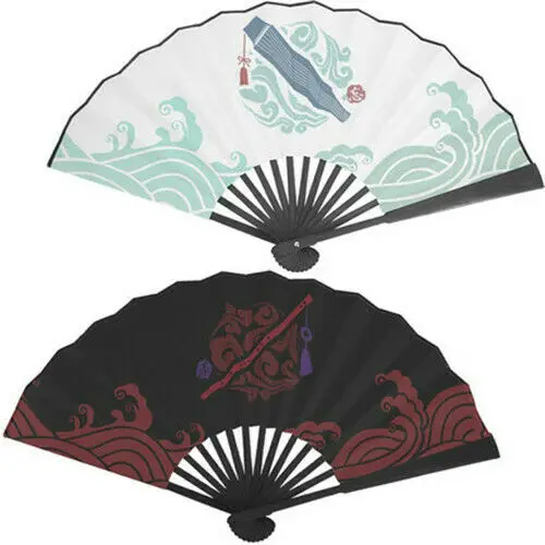 

New Anime Grandmaster of Demonic Cultivation Lan Wangji Wei Wuxian Cosplay Hand Fans Folding Fan Cosplay Gift