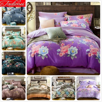 

Floral Pattern 100% Cotton Soft Thick Bedding Set 1.2m 1.5m 1.8m Fitted Sheet Duvet Cover Adult Kids Child Bed Linen Bedspreads