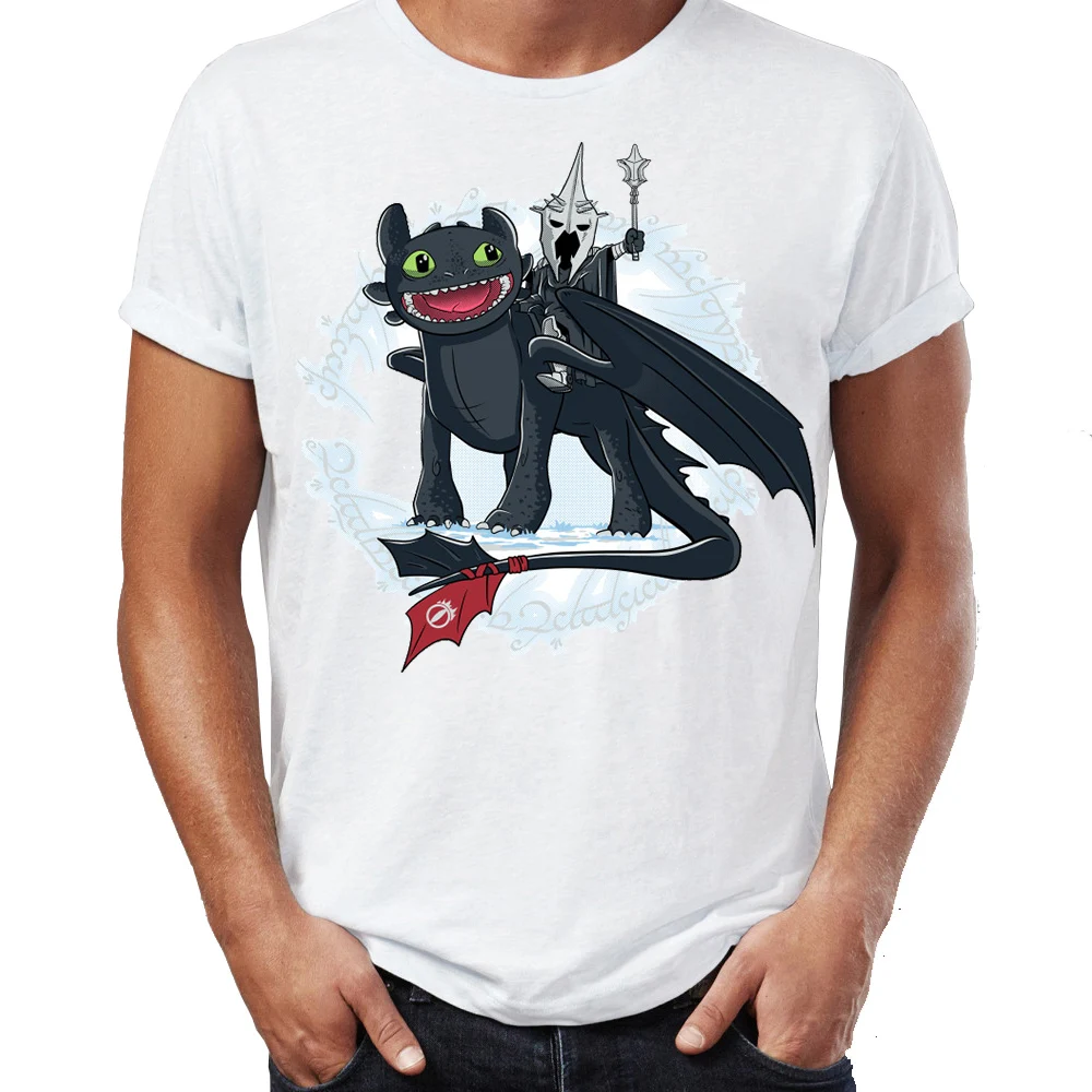 

Men's T Shirt Witch King of Berk Toothless Lord of The Rings Funny Artsy Awesome Artwork Printed Tee