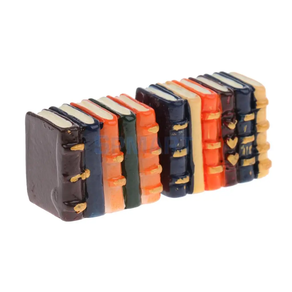 1/12 Scale Resin Books Dollhouse Miniature Bookshelf Decoration Accessories