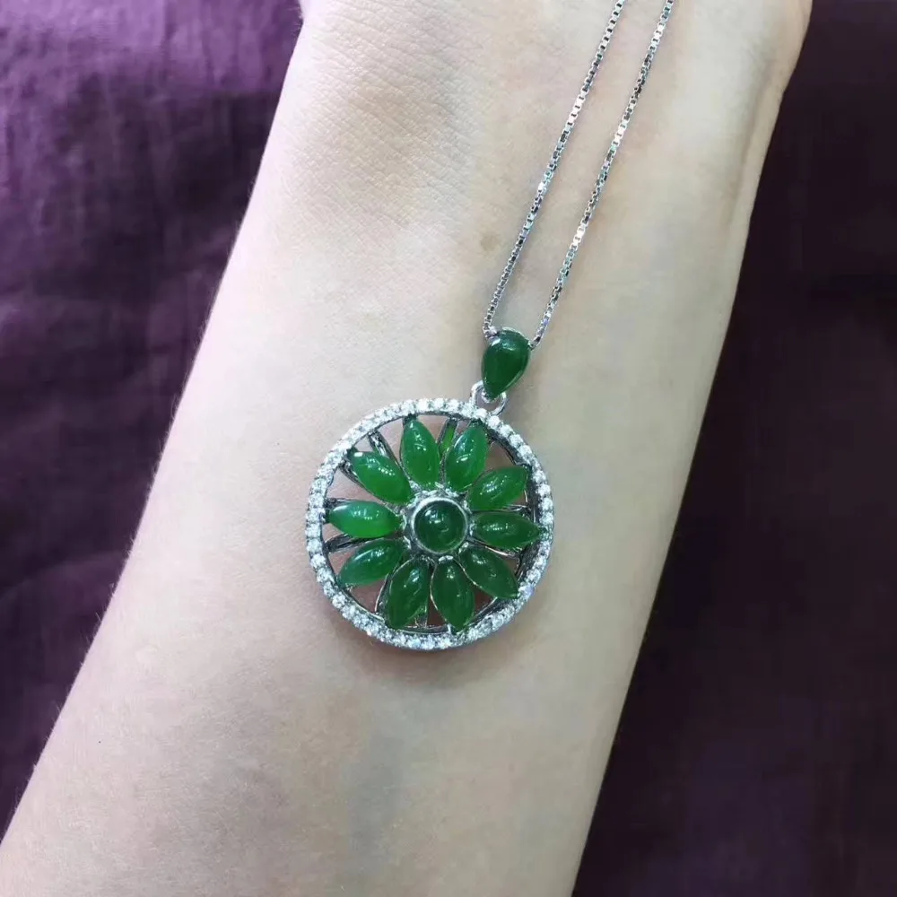 boutique jewelry Natural hetian jade pendant, 925 silver jewelry