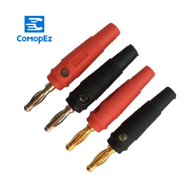 

50PCs/lot 4MM High Current Banana Plug Audio Musical Speaker Cable Wire Connectors Soft Plastic Cap Lantern Plugs