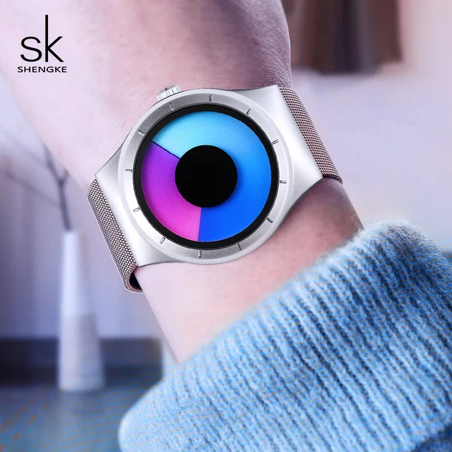 Shengke Creativo Delle Donne Di Orologi Unici In Argento Maglia Della Fascia Da Shengke Creativo Delle Donne Di Orologi Unici In Argento Maglia Della Fascia Da