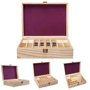 

48 Slot Essential Oil Bottle Wooden Storage Box Detachable Aromatherapy Organizer Natural Handmade Essential Oil Display Case