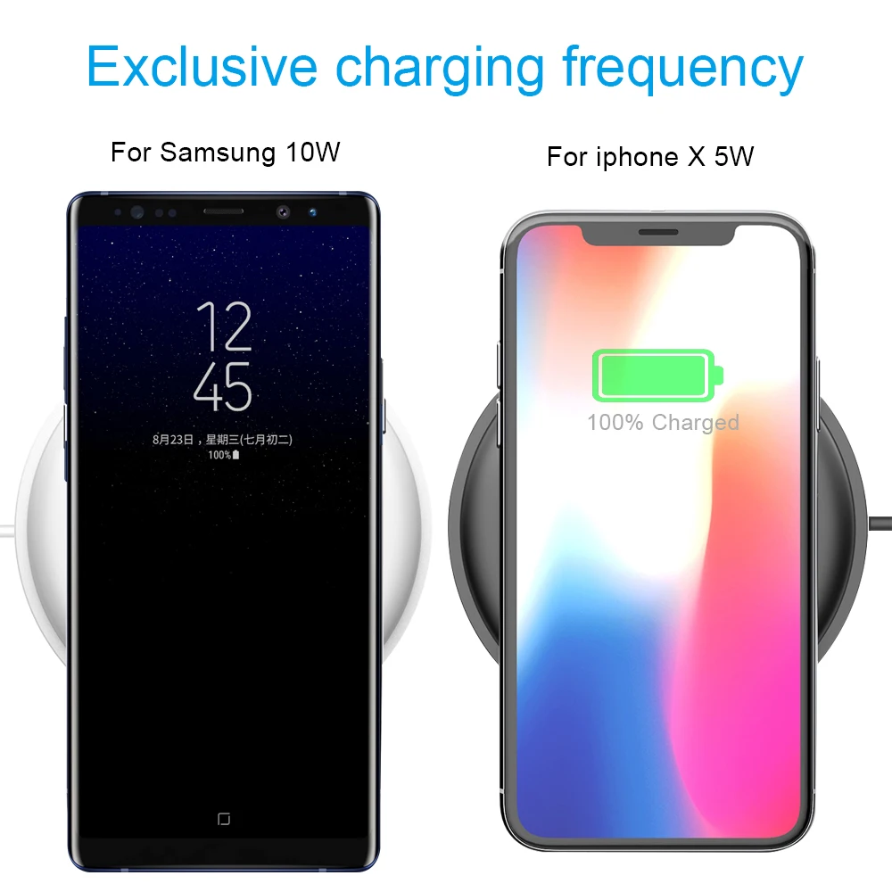 Беспроводное зарядное устройство 10 Вт QI для Samsung S10 S9 Plus S8 S7 S6 Apple iPhone 11 Pro 8 XS Max XR X