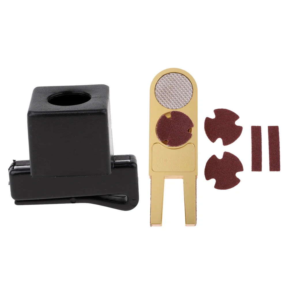 Portable Chalk Holder Billiards Pool Cue Sticks Accessories with Durable Belt Clip and U Billiards Snooker Cue Tip Scuffer