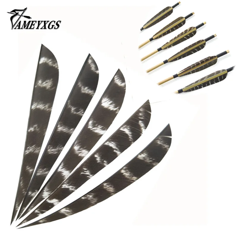 

50pcs Archery 5inch Arrow Feather Vanes Shield-shape Natural Turkey Feather Bow and Arrow Fletching Hunting Shooting Accessories
