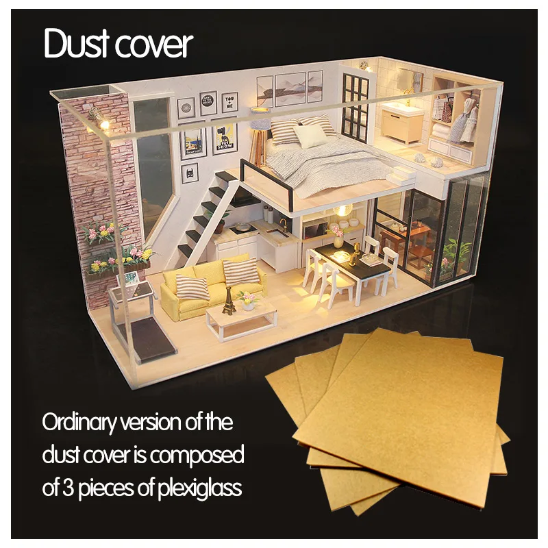 Assemble 3D Doll House Wooden Furniture Diy House Warm and Simple Home Miniaturas Dollhouse Kits Toys for Children Birthday Gift