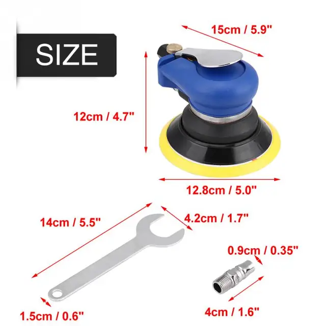 5 Inch Air Palm Random Orbital Sander Pneumatic Polisher Vacuum Polisher With Hose Sanding Tool