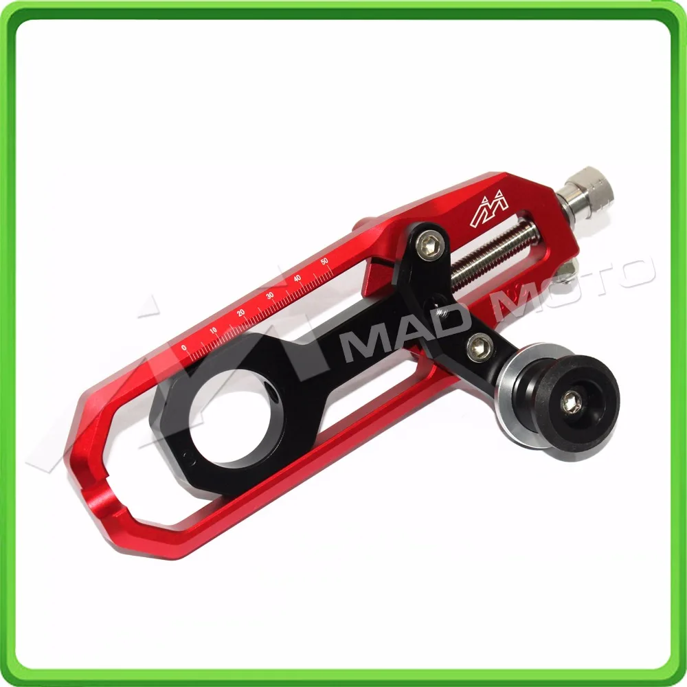 Motorcycle Chain Tensioner Adjuster with spool fit for Suzuki GSXR 600 GSX-R 750 2006 2007 2008 2009 2010 Red & Black (3)