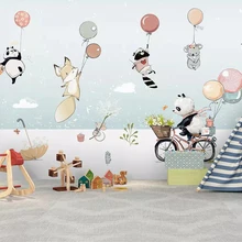 Beibehang пользовательские Обои фреска милый мультфильм животных воздушный шар Детская комната фон Настенные обои для гостиной