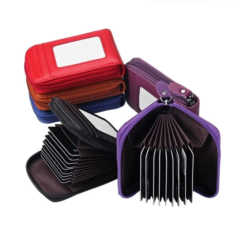 

2019 New Horizontal&Vertical Multi-Slot Genuine Leather Business Card Case Card Wallet ID Credit Card Holder Bank Purse Bag KB09