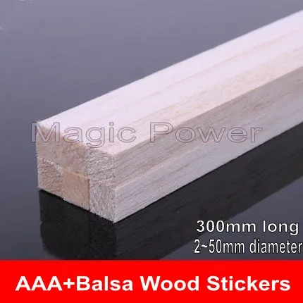 Деревянные палочки AAA + Balsa Полоски длиной 300 мм диаметром 2 ~ 50 для самолета/лодки