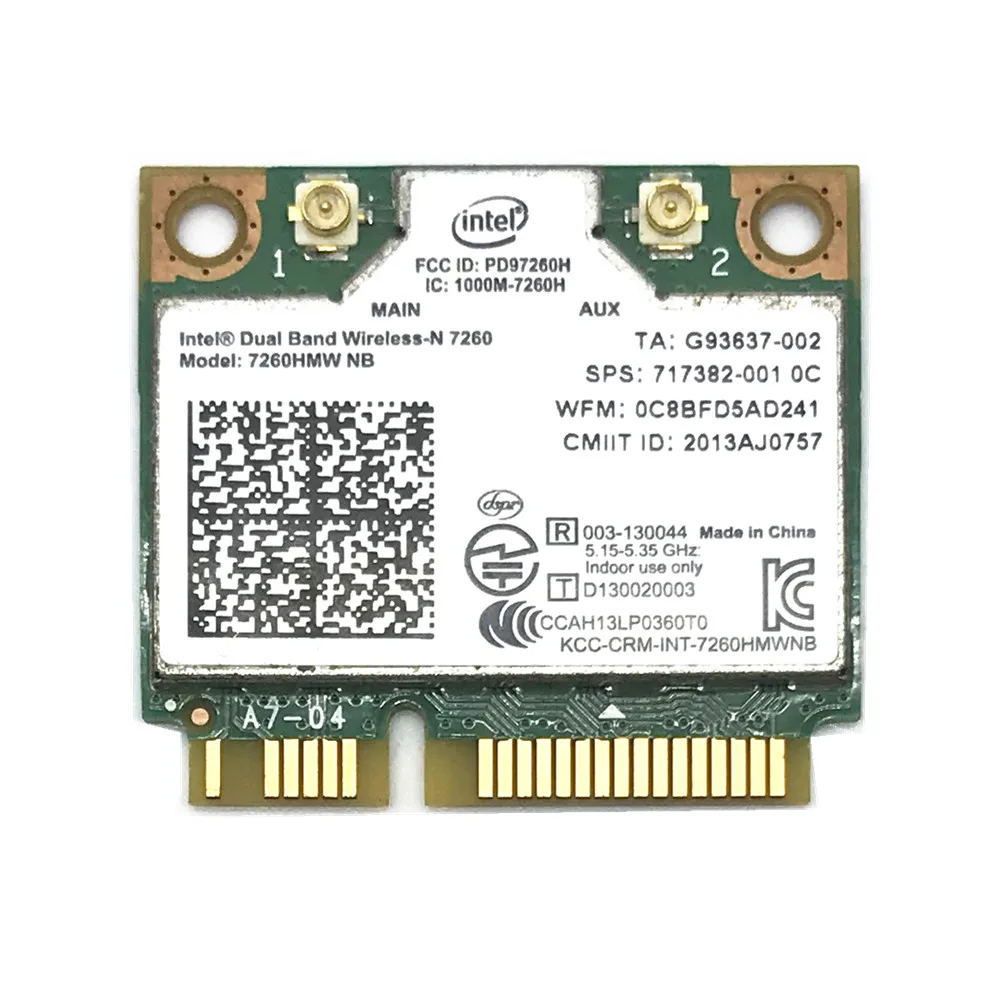 Для Intel wireless-N 7260 7260HMW NB Mini PCI-E 802.11b/g/n 300M Wifi карта для hp EliteBook 820 840 850 FIT 400PO 600PO 800EO