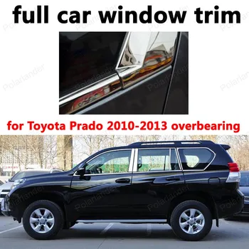 

full Window Trim Car styling Decoration Strips for T-oyota Prado 2010-2013 overbearing Stainless Steel