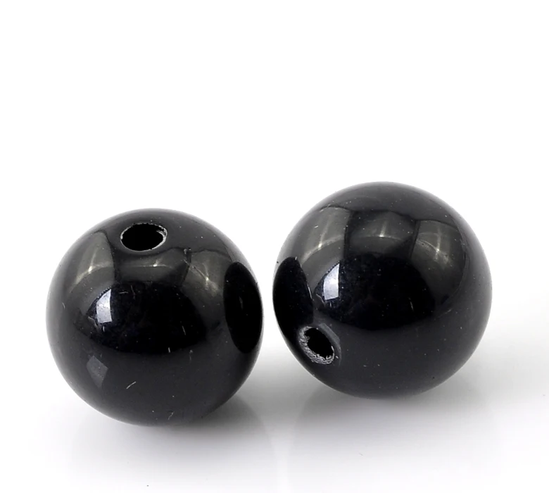 

DoreenBeads Acrylic Spacer Beads Ball Black Polished About 10mm( 3/8") Dia, Hole: Approx 1.8mm, 40 PCs new