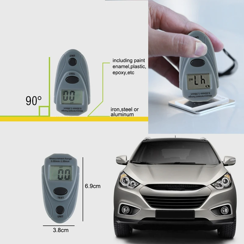 EM2271 мини цифровой датчик толщины покрытия краски ing толщина тестер метр железа база магнитная цинковая краска с калибровочным листом
