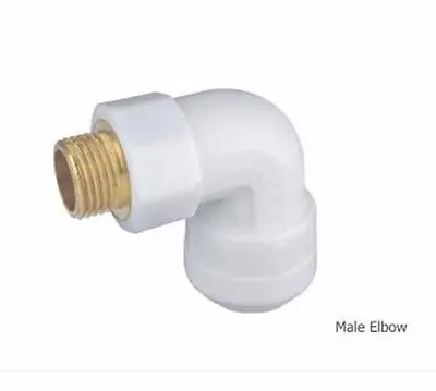 

POM Pipe Fitting Quick Connect Push Fit Elbow Coupler 1" BSP Male Thread x fit 32mm O/D Tube